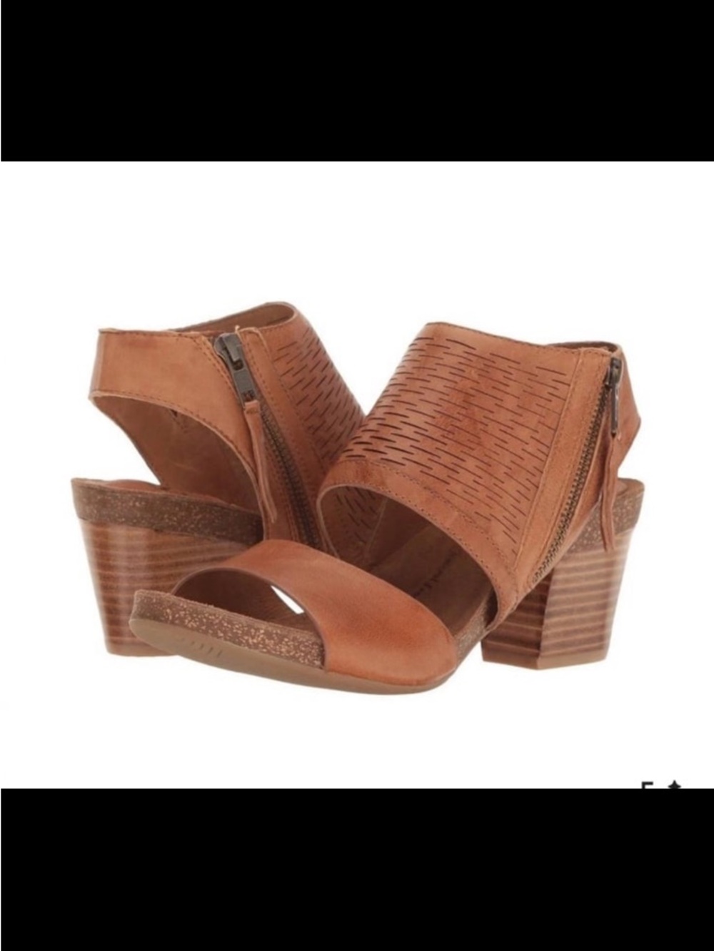 Söfft Milan Leather Block Heeled Sandal - Tan - Size 10